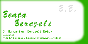beata berczeli business card